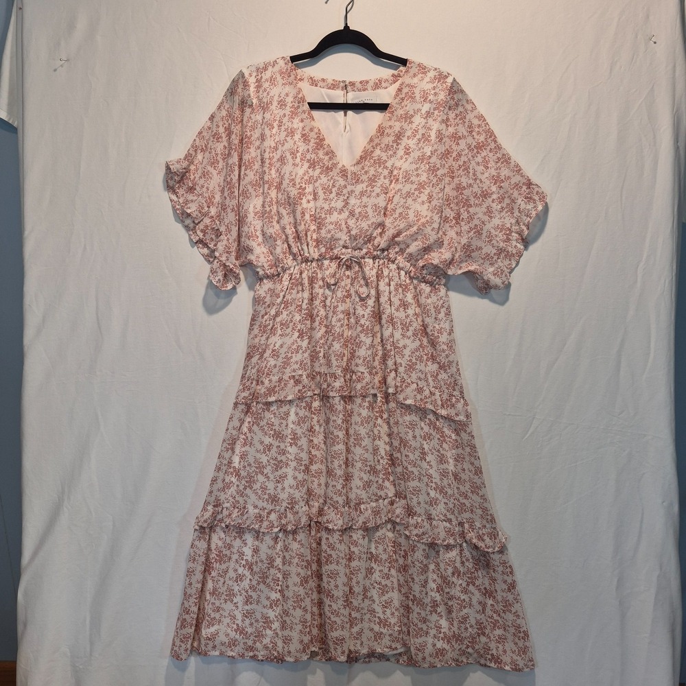 Lida Kate Floral Pink Dress Lrg Cottagecore Boho Coquette Feminine Fairycore
